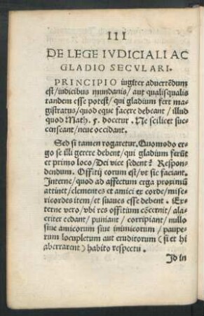 III De Lege Iudiciali Ac Gladio Seculari.