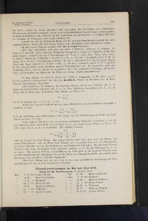 Himmelserscheinungen im Mai und Juni 1891.