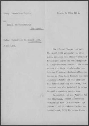 Hengen: Inspektionsbericht 1933