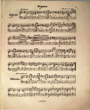 Drey lateinische Messen : für Sopran, Alto, Baß oblig. (Tenor ad lib.) u. Orgel, 3. in B-Dur : op. 16