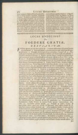 Locus Undecimus De Foedere Gratiae.