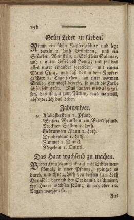Das Haar wachsend zu machen