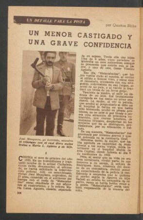 Un menor castigado y una grave confidencia