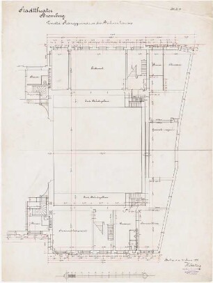 Stadttheater, Bromberg: Grundriss 2. Rang und Bühnenhaus