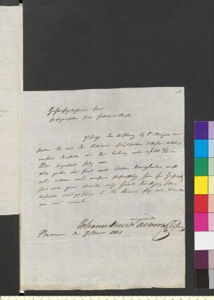 Brief von Albers, Johann Christoph & Söhne an Goethe, Johann Wolfgang von