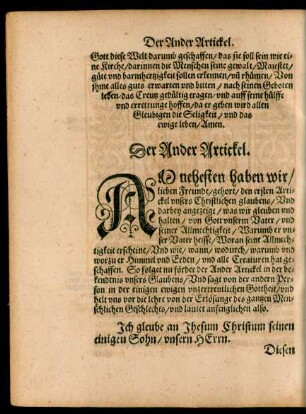 Der Ander Artickel.
