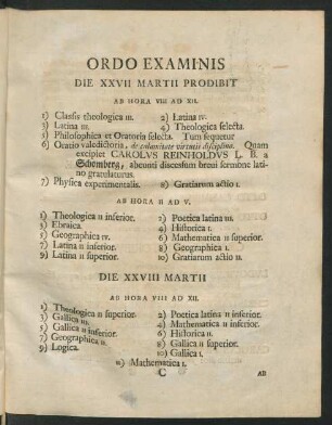 Ordo Examinis