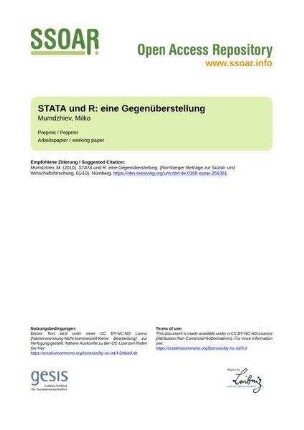 STATA und R: eine Gegenüberstellung