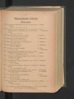 Philosophische Fakultät.