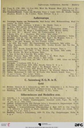 Silbermünzen und Medaillen usw. (Nr. 514-879)