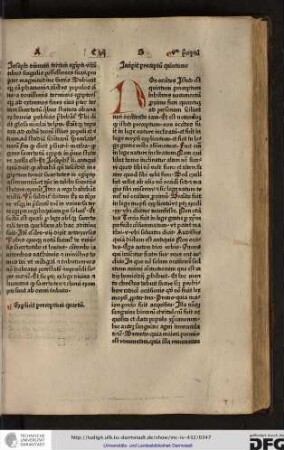 Incipit preceptum quintum.