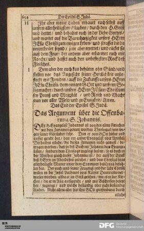 Die Offenbahrung S. Johannis deß Evangelisten.