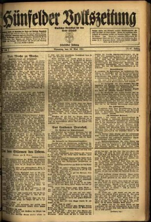 Ausgabe vom Dienstag, den 10. Mai 1921.