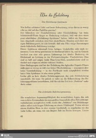 Über die Belichtung