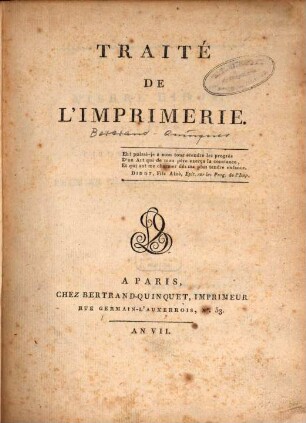 Traité de l'Imprimerie