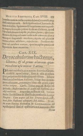 Cap. XIIX. De vocabulorum hactenus, saltem, & id genus aliorum quorundam usu minus Latino.