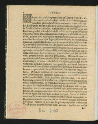 Censura Argentoratensis.