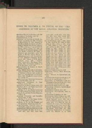 4. Index to Vols. I to XXXVII. of the Proceedings of the Institute.