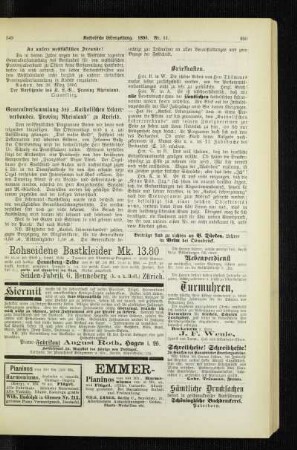 Generalversammlung des "Katholischen Lehrerverbandes, Provinz Rheinland" zu Krefeld