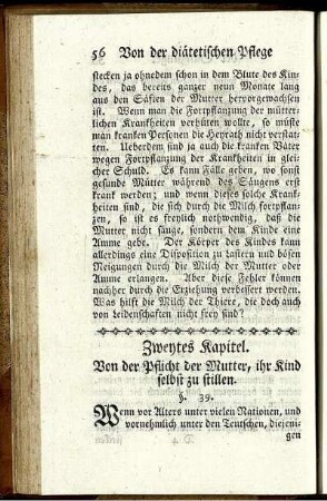 Zweytes Kapitel. Von der Pflicht der Mutter, ihr Kind selbst zu stillen.