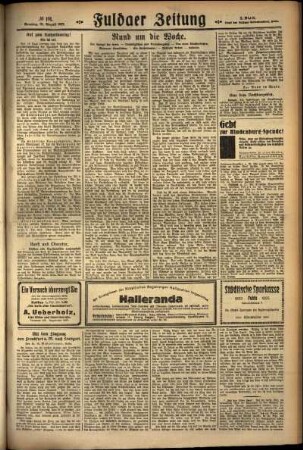 Zweite Ausgabe vom Sonntag, den 21. August 1927.