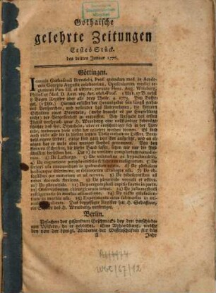 Gothaische gelehrte Zeitungen : auf das Jahr .... 1776, 1776