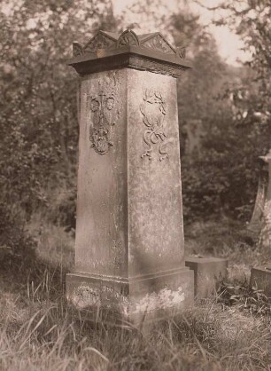 Dresden, Eliasfriedhof. Grabmal einer/s Unbekannten. Block mit Pflanzenornamenten