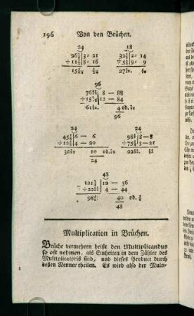 196-214, Multiplication in Brüchen - Division in Brüchen
