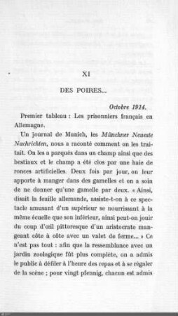 XI. Des poires