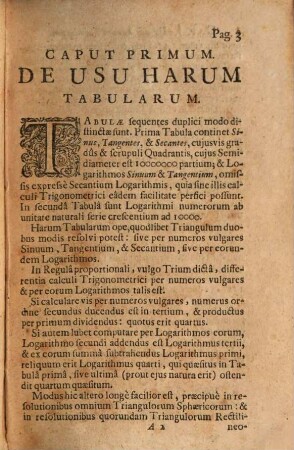 Tabulae Sinuum, Tangentium, ...