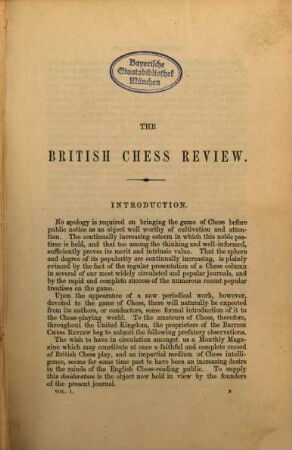 The british chess review. 1. 1853