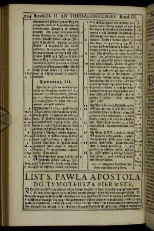 List Swietego Páwlá Apostola Do Tymoteuszá Pierwszy