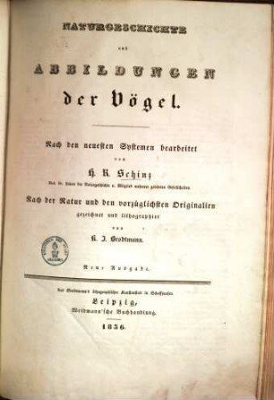 Naturgeschichte und Abbildungen der Vögel