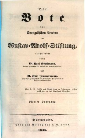 Der Bote des Evangelischen Vereins der Gustav-Adolf-Stiftung. 4. 1846