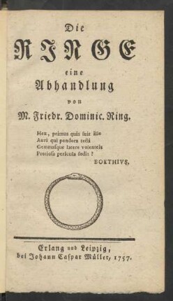 Die Ringe : eine Abhandlung