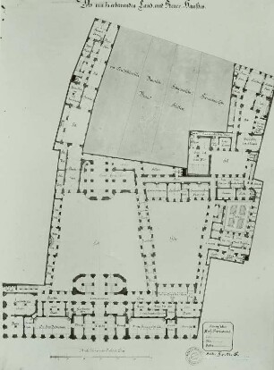 Dresden, Landhaus, Erdgeschossgrundriss mit Bezeichnungen. Neubauprojekt Land- und Steuerhaus