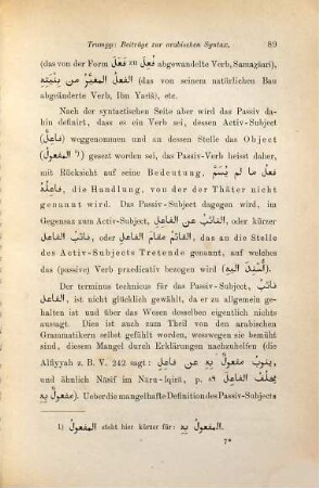 Beiträge zur arabischen Syntax