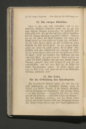 13. Der Lohn für die Erfindung des Schachspiels