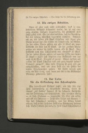 13. Der Lohn für die Erfindung des Schachspiels