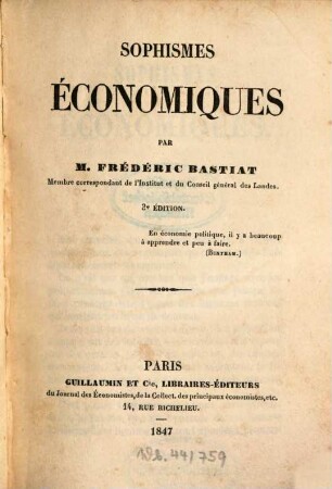 Sophismes économiques