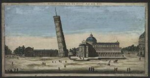 Ansicht von Glockenturm (Campanile) und Dom in Pisa , Stich, 1780 : Vue de la tour et du dome de Pise. - Paris : Paquier , [um 1780?]. - 1 Kunstbl. : Stich, kol. ; 42 x 20 cm +++ Spiegelbildl.