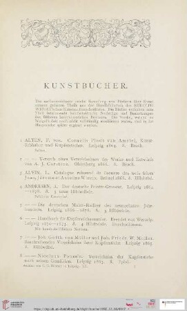 Kunstbücher (Nr. 1 -226)