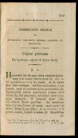Caput primum De hydrope capitis & spinae dorsi