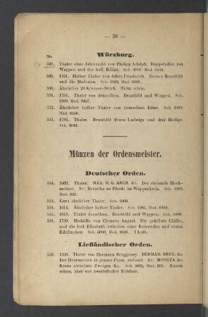 Münzen der Ordensmeister