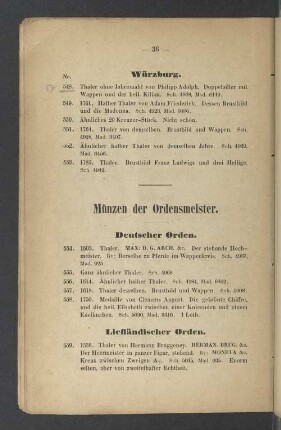 Münzen der Ordensmeister