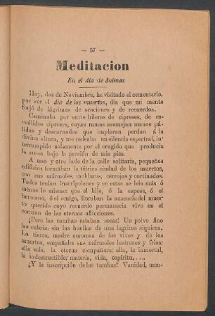 Meditación : En el día de ánimas