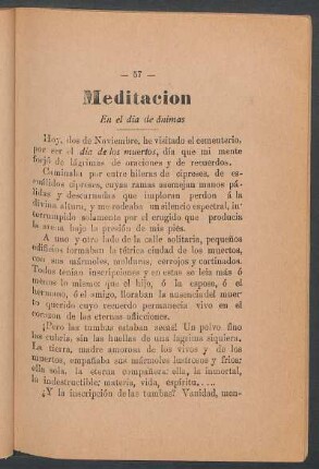 Meditación : En el día de ánimas
