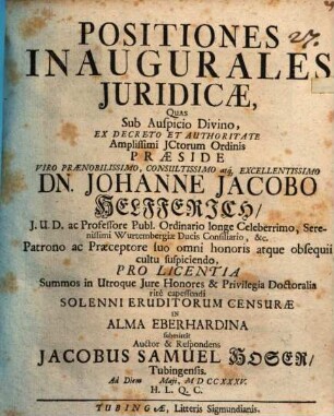 Positiones inaugurales iuridicae