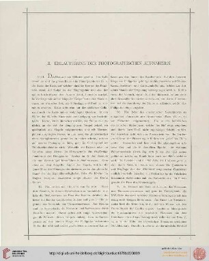 II. Erläuterung der photographischen Aufnahmen