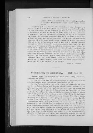 Versammlung zu Marienburg. - 1422 Dez. 13.